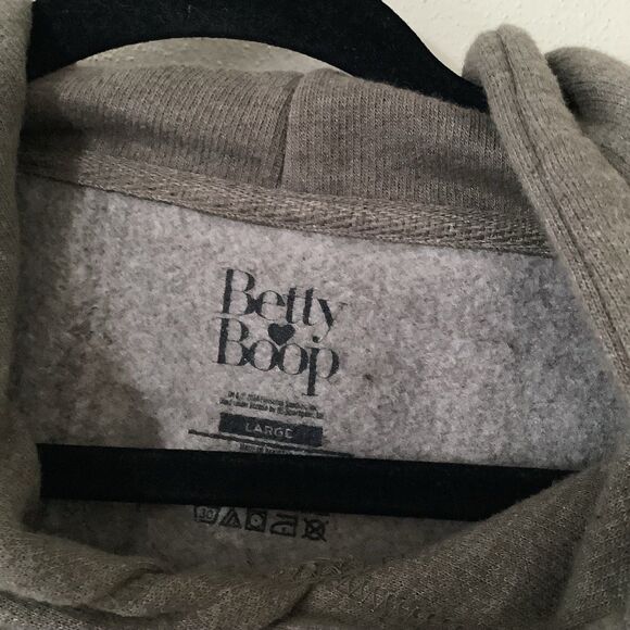 Y2K Grey Betty Boop Racing McBling 2000s Retro Graphic Oversized Hoodie L Casual - Picture 5 of 8